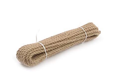 Jute Rope Rope Jute Jute Twist Rope Natural sail Manufacturer Decorative Durable 3 Strands Beaten Brown, 8 mm, Brown