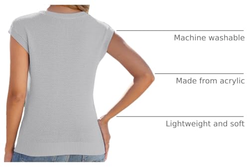 Image of CiCiBird Women Summer Cap Sleeve Sweaters Knit Crew Neck Pullover Tank Tops 2025 Casual Trendy Shirt