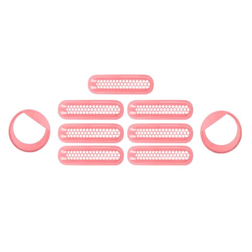 Image of Hoolcar Front Honeycomb Grille Insert Cover & Headlight Bezel Cover Fit for Jeep Wrangler JK JKU 2007-2017, Exterior Accessories, Pink