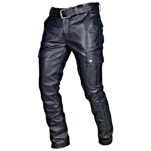 Pantalon gothique homme similicuir fuselé ajusté style steampunk