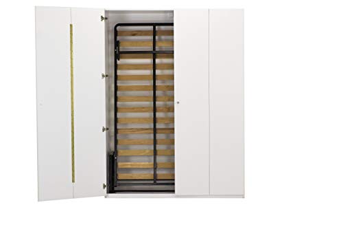 WallBedKing King Size Wall bed in White Cabinet (Murphy bed, Folding bed, Wallbed, Hidden bed, Guest Bed)