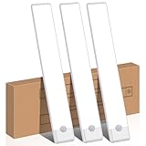 YLXS 51-LED Motion Sensor Under Cabinet Light, 12-inch Magnetic Rechargeable Under Counter Closet Lights, Wireless Night Light Bar, 3-Pack, Cool White