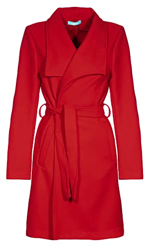 malito Mujer Abrigo de Trinchera clásico Chaqueta Otoño 15142 (rojo, XL)
