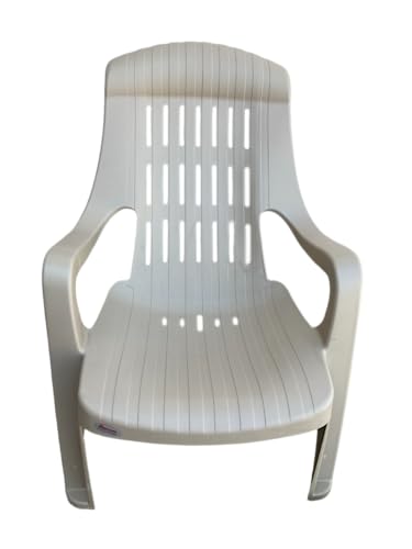 Image of SkyGlamour Supreme Comfy Relax Plastic Arm Chair | Comfort Plastic Chair for Living Room, Garden, Home, Indoor and Outdoor Use | Weight Bearing Capacity Upto 150 KG|Color: Dark Beige; Set of 4