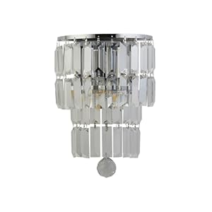 Licht-Erlebnisse Empire Kristall Wandleuchte Chrom 2-flammig