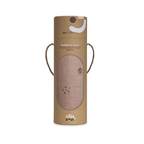 Interbaby Muselina de bambú para bebés 1.20x1.20 - Duendes del Polvo marrón