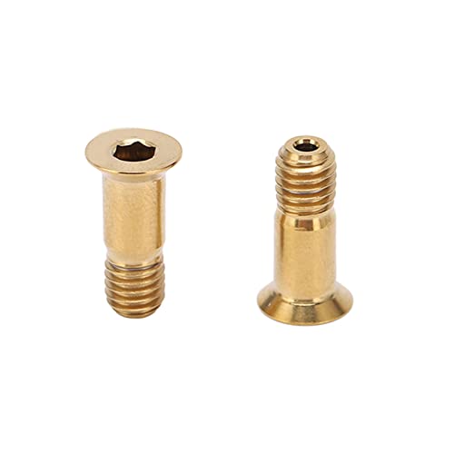 Rear Derailleur Guide Wheel Screws Titanium Alloy High Strength Lightweight Durable Reliable Performance for Road Mountain Bikes M5x14.2mm Flat Head Hollow Gold Color 2 Pack4