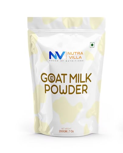 NutraVilla Goat Milk Powder 200g (7 oz) | Easy to Digest Whole Milk Powder | High Protein & Calcium | No Antibiotics, No Hormones