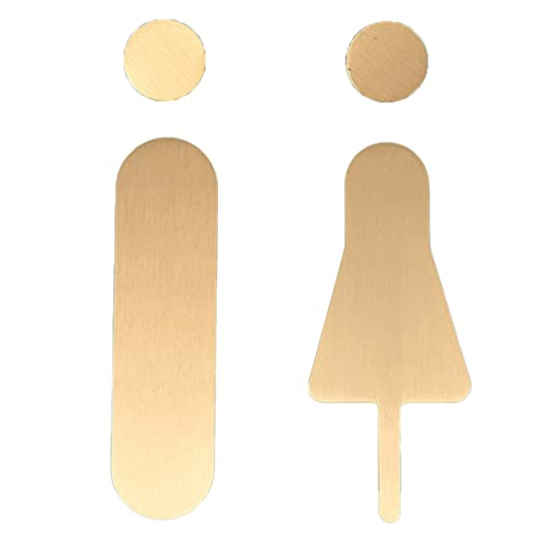 Messing-Toilettenschilder-Set for Badezimmer-Türdekoration
