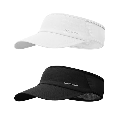 Image of Sport Sun Visor Hat for Women Men - Lightweight Stretchy Polyester Spandex Quick Dry Sweatband Wrinkle Resistant