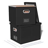 2 Pack File Storage Organizer Box,Filing Box,Portable File Box with Lid,Fit for Letter/Legal File Fo