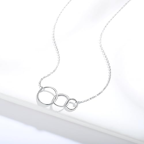 3 colliers de créoles sans fin à emboîter argent 925 pour ses 30 ans