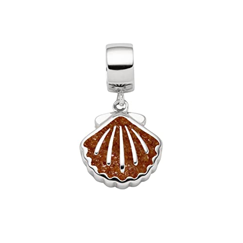 Charm de plata 925 DUR con ámbar natural y acabado rodiado elegante