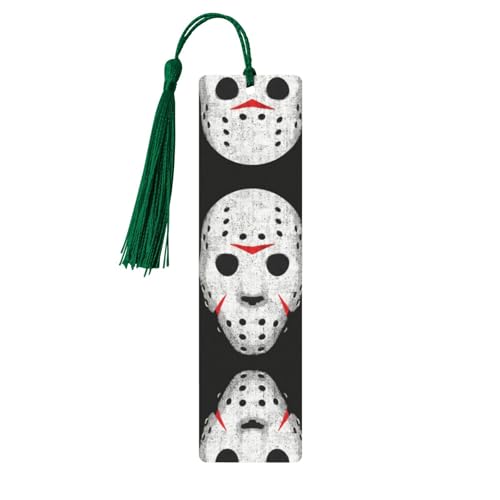 Segnalibro in legno verde scuro – Decorazione artigianale con stampa di teschio horror, perfetto per libri con copertina rigida, diari, quaderni e agende