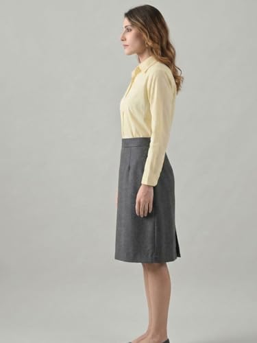 Image of Women's Blue Cotton Striped Shirt - Regular Fit, Full Sleeve, Collared Formal Shirt for Office, Casual