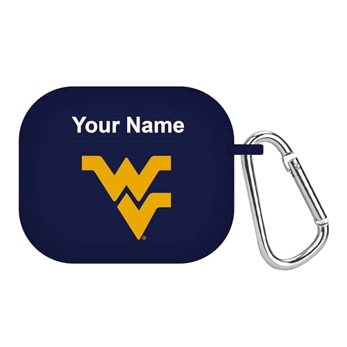 West Virginia Mountaineers Custom Name HD Case Cover Compatible with Apple AirPods Gen 3 (Navy)