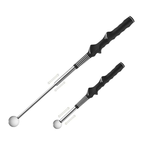 WIGERLON Retractable Golf Swing Training Aid,Golf Swing Practice Stick,Golf Grip Trainer,Golf Swing Aid for Warm-up,Click Stick Golf Trainer for Right Handed