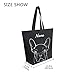 ALAZA Personalized Cute Bulldog French Large Canvas Tote Bag Reusable Grocery Shopping Bag with Handles, Heavy Duty, Washable