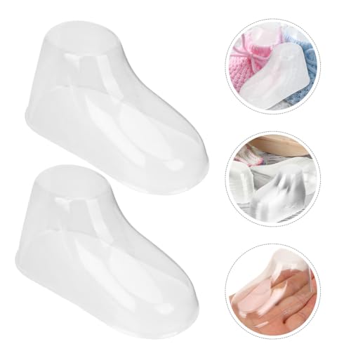 Amosfun 100 StüCk Transparente Pvc Baby FußModelle 8 Cm FüR Diy PräSentationen Von Socken Und Schuhen Klare Darstellung Von Babys FüßEn