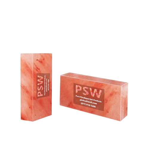 Himalayan Salt Brick for Wall | Pack of 2 Size 8 * 4 * 2 | Himalayan Salt Tile | Himalayan Pink Salt Bricks for Home Improvement