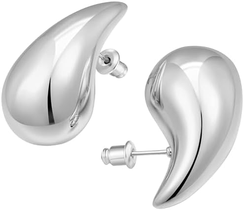 Pendientes de oro gruesos chapados en oro de 14 quilates