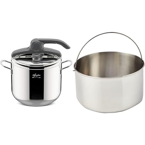 Autocuiseur 7 L Lagostina Irradial Control en acier inoxydable 18/10 avec panier vapeur