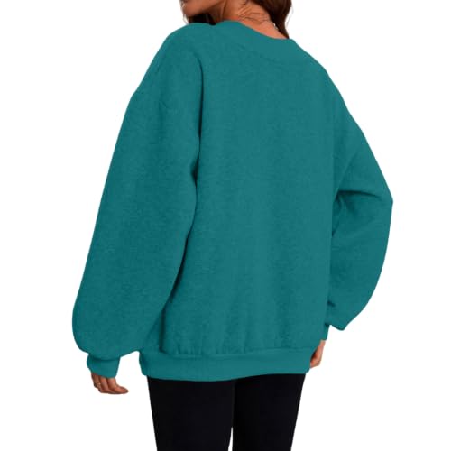 Womens V Neck Sweatshirt Fleece Oversized Sweatshirt Winter Outfits - image 5
