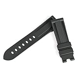 [輸入王オリジナル] 時計パーツ パネライと互換性あり Dバックル用 ラバーベルト 社外品 ブラック 24mm