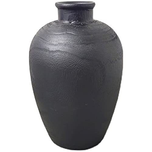 Vase style wabi-sabi en bois pour décoration salon rétro