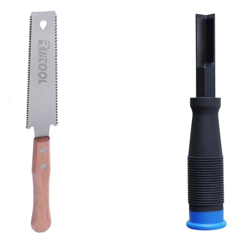 Image of Woodworking Pro Combo: RUITOOL 6 Inch Japanese Hand Saw and Corner Wood Chisel Tool