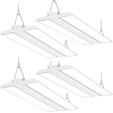 hykolity 4 Pack 4FT 250W LED Linear High Bay Shop Light, LED Shop Light, 31250lm 125LM/W, 100-277V, 0-10V Dim, 5000K Daylight Linear Hanging Light for Warehouse Workshops