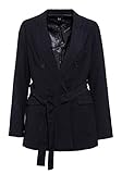 Mit Band zum Knoten Mexx Damen Blazer Im Trenchcoat Design 2 Naht ärmel Jackenblazer Unifarben