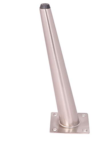 1 X 9 3/4'' Inch Angled Tapered Steel Sofa Leg Vintage Mid Century Modern Leg. Metal Sofa Cabinet Leg,Chair Leg,Ottoman Leg,Brushed Satin Nickel #TOP1