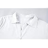 Karlywindow Womens Long Sleeve Button Down Cotton Linen Shirt Blouse Loose Fit Casual V-Neck Tops White