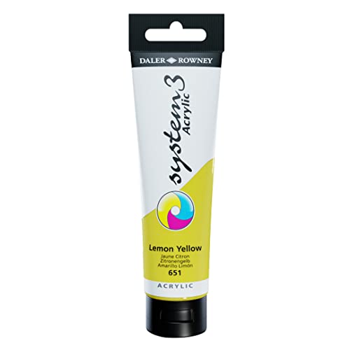 Daler - Rowney 150ml Système 3 - Tube de peinture acrylique - Lemon Jaune