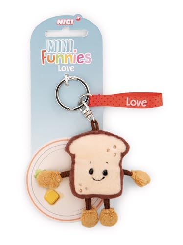 NICI Toast ‘Love’ Keyring 7 cm, Brown, Loyal Companion for Backpack or Bag, Key Holder for Kids and Adults, 61804 NICI Toast ‘Love’ Keyring 7 cm, Brown, Loyal Companion for Backpack or Bag, Key Holder for Kids and Adults, 61804