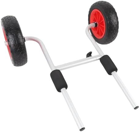 POCREATION Kayak Cart, 10 inch Solid Wheels, Heavy Duty Foldable Canoe Carrier Boat Trailer Transport Trolley