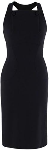 Alaia Vestido Tubo de crepé de Lana Negra de Segunda Mano