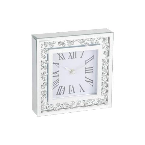 JustSparkle Glamorous & Modern 20cm Floating Crystal Clock Encased Clear Crystals Cover