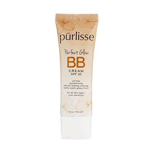 purlisse BB Tinted Moisturizer Cream SPF 30 - BB Cream for All Skin Types - Smooths Skin Texture, Evens Skin Tone - 1.4 Ounce (TAN)