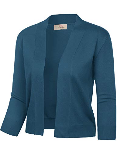 GRACE KARIN Stylish Lightweight Shrug Cardigan Plus Size Cropped Bolero for Junior (Cerulean,XL)