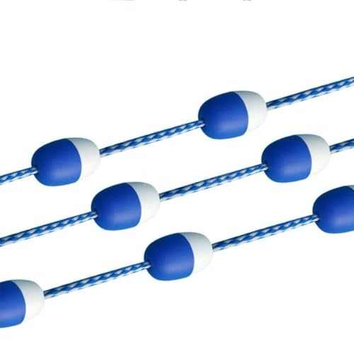 NXKWZZBT 75 ft. Lane Line, Floating Pool Safety Divider, Buoy Divider Rope with 2 Pre-Installed Hooks and 2-Colour Floating Buoys(75ft)