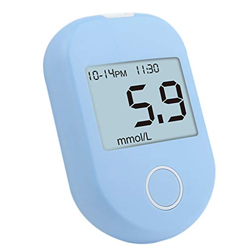 Kit Medidor de glucosa de azúcar en sangre (sin necesidad de codificación), de alta tecnología de la Diabetes Medidor de glucosa con 50 tiras reactivas, lancetas, 50 de Alto Valor de la pantalla,Azul