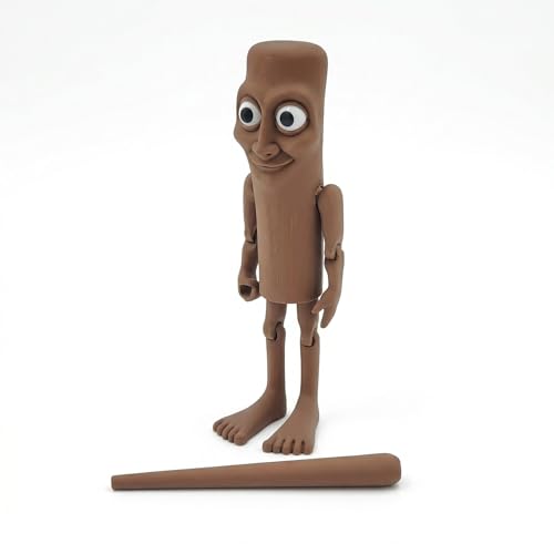 Image of VAALI Tung Tung Tung Sahur Action Figure | 7.5-Inch Meme Toy | Italian Brainrot Collectible | 3D Printed Articulated Model with Bat | Funny Viral Figurine Gift | Brown (Pack of 1)