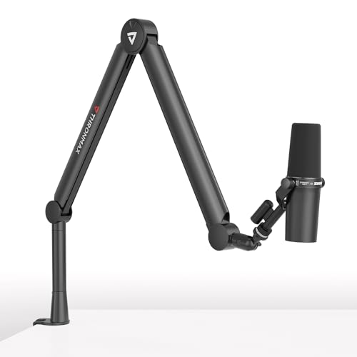 THRONMAX S8 Mikrofon arm, Mikrofonständer für Game Streaming und Broadcasting, Stabiler und universeller Mikrofonarm mit 1/4"，3/8" auf 5/8" Adapter, Ganzmetall und voll einstellbarer für Blue Yeti