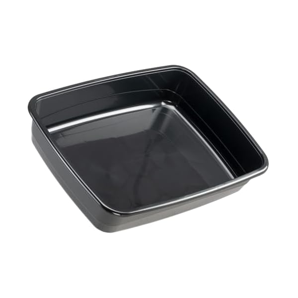 Ferplast Katzenklo, offene Katzentoilette mit hohen Rändern, 49,5 x 64,5 x H 14,5 cm, NIP 30 große Katzenstreu, schwarz – Bild 6