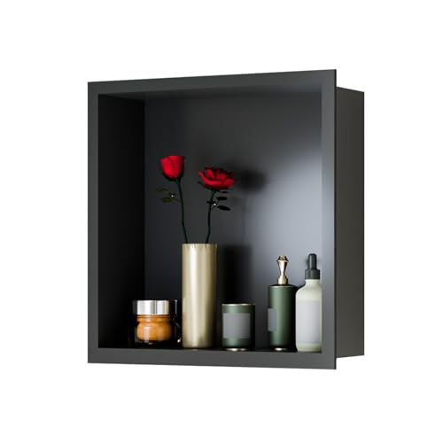 Stainless Steel Shower Niches Ready for Tile, 12 in X 36 in Modern Soap Niche, 3-Tier Organizer, No Tile Needed Recessed Wall Niche for Bathroom Stora