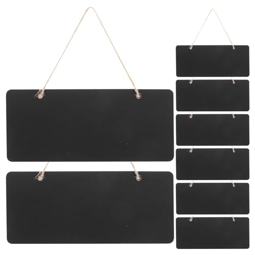 Pizarras colgantes de madera 3x7 pulgadas, doble cara, borrables, 8 unidades