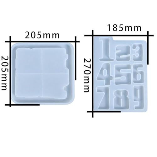 Moule en résine silicone chiffres par 2 pour déco maison DIY - 3