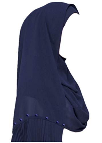 Muslim Wrinkles Pearl Chiffon Hijab Head Scarf Women Solid Bubble Wrap Shawls Long Hejab Shawls (8)